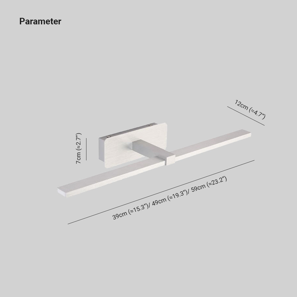 Arisha Nordic Linear Acrylic Mirror Front Wall Lamp, Silver - Neutral Decor