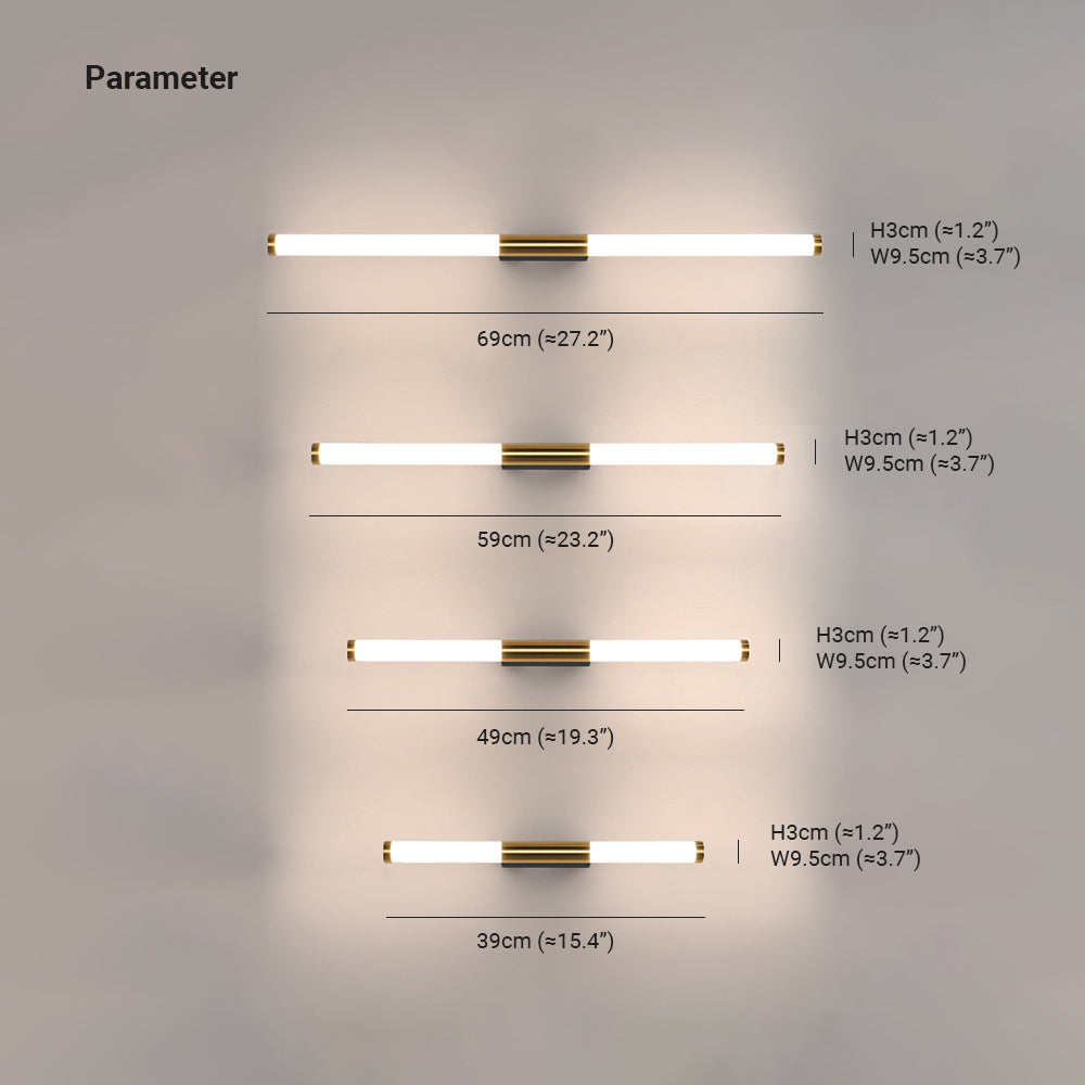Arisha Modern Linear Cooper White Mirror Front Wall Lamp - Neutral Decor