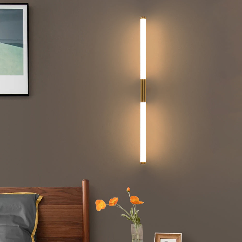 Arisha Modern Linear Cooper White Mirror Front Wall Lamp - Neutral Decor