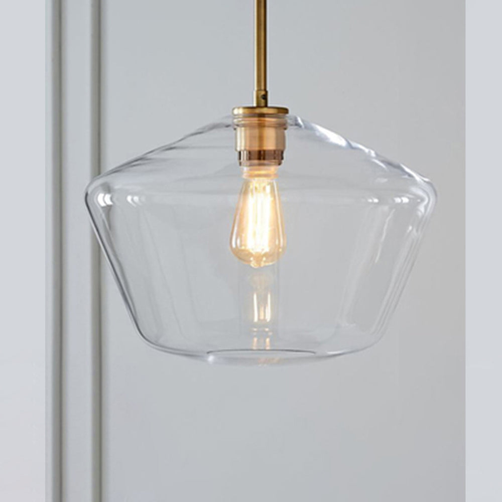 June Pendant Light Glass, Clear/Amber Diamond shape-Neutral Decor