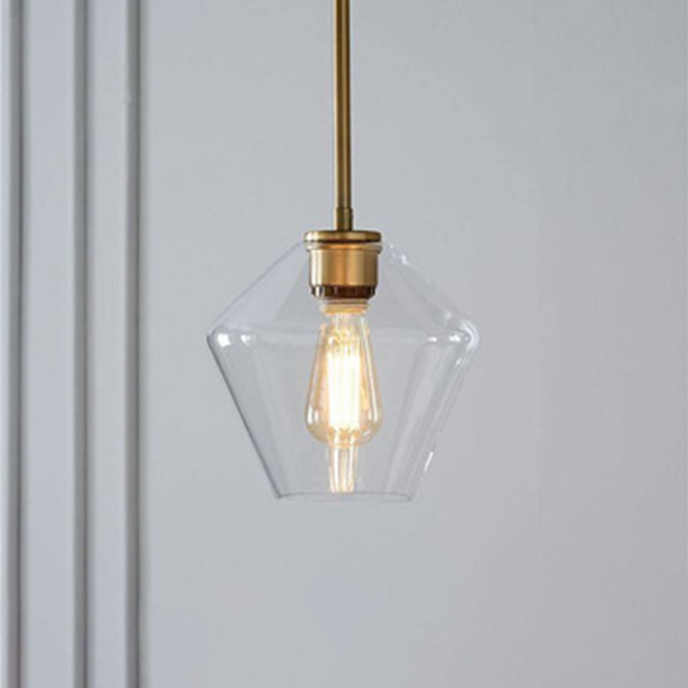 June Pendant Light Glass, Clear/Amber Diamond shape-Neutral Decor