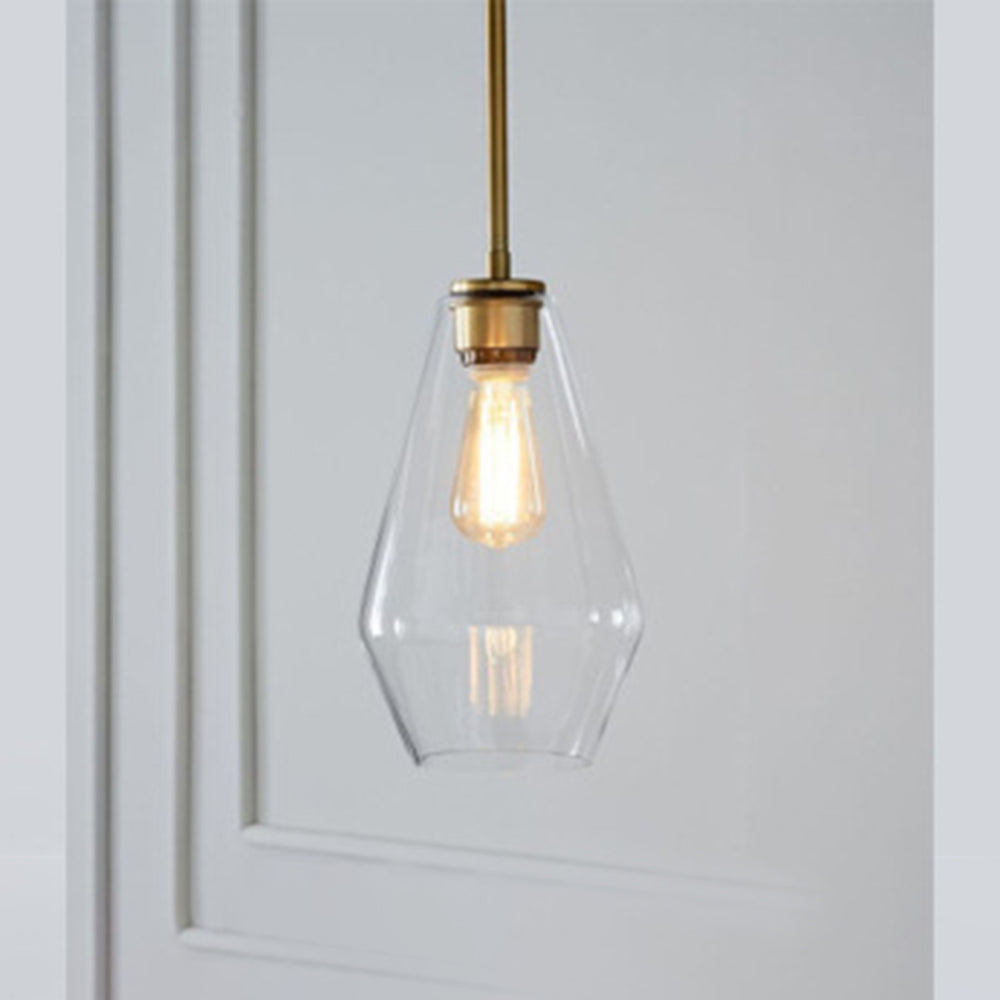 June Pendant Light Glass, Clear/Amber Diamond shape-Neutral Decor