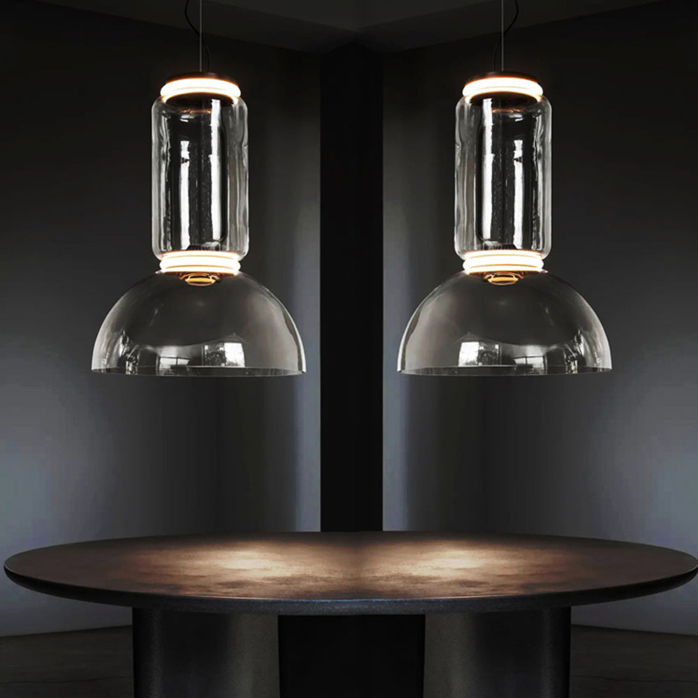 Valentina Minimalist Combination Glass Pendant Light, Clear - Neutral Decor