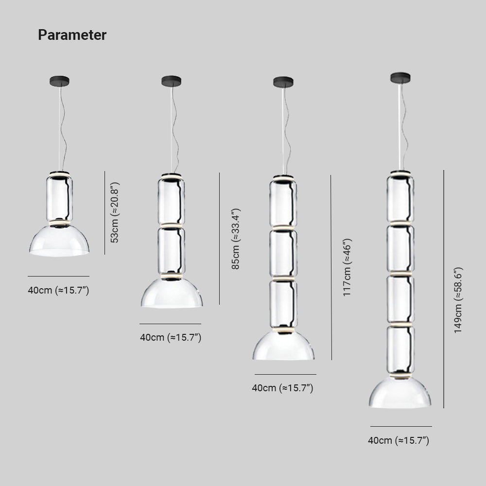 Valentina Minimalist Combination Glass Pendant Light, Clear - Neutral Decor
