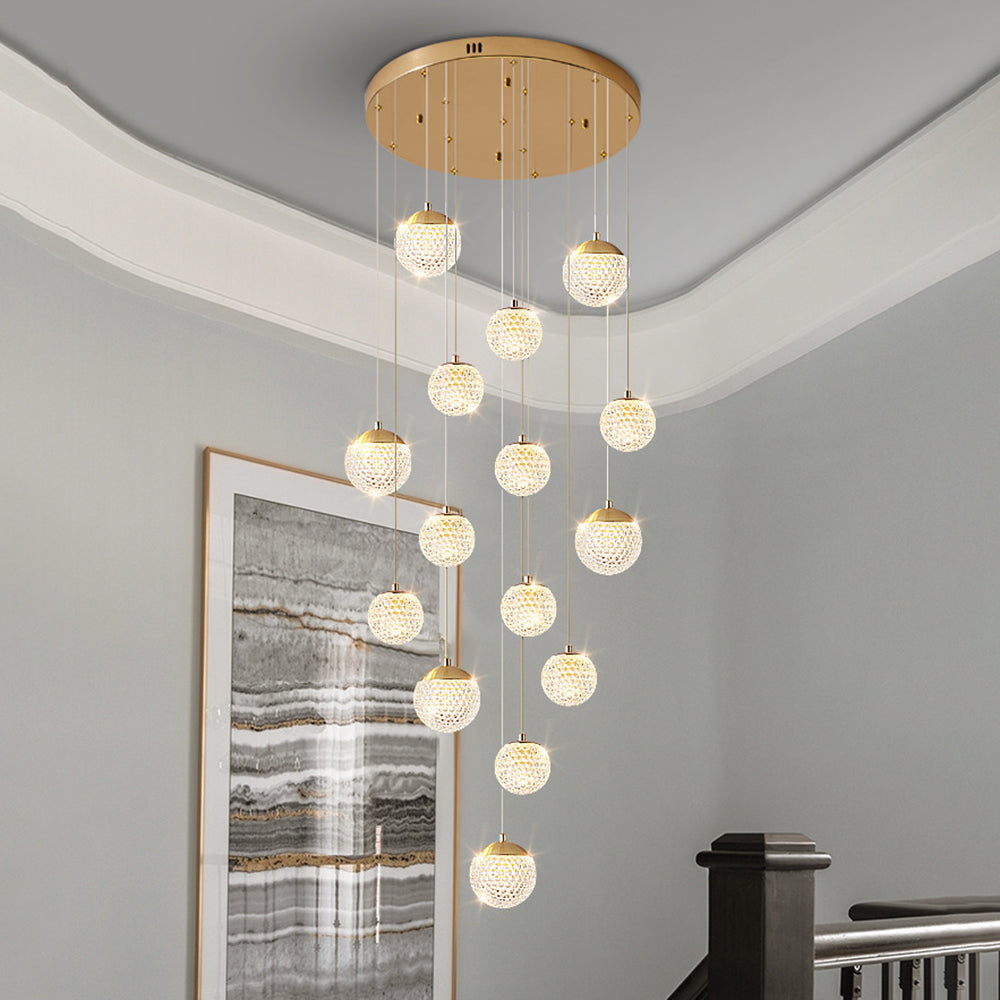 Arisha Multi Staircase Modern Art Deco Pendant Light, Gold - Neutral Decor