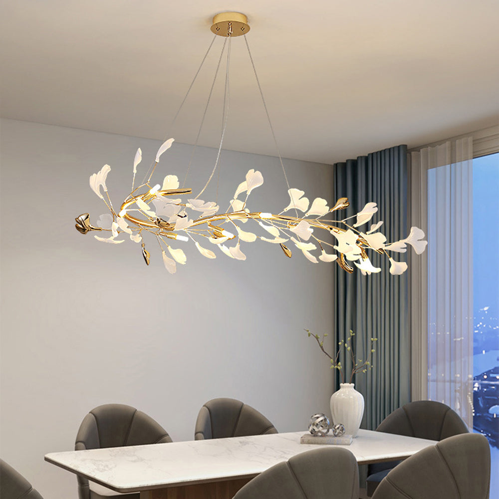 Olivia Modern Art Deco Metal & Ceramic Chandelier, Gold - Neutral Decor