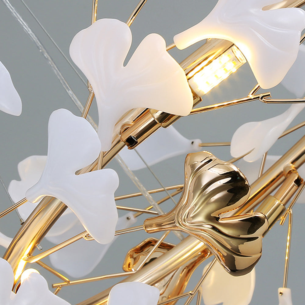 Olivia Modern Art Deco Metal & Ceramic Chandelier, Gold - Neutral Decor