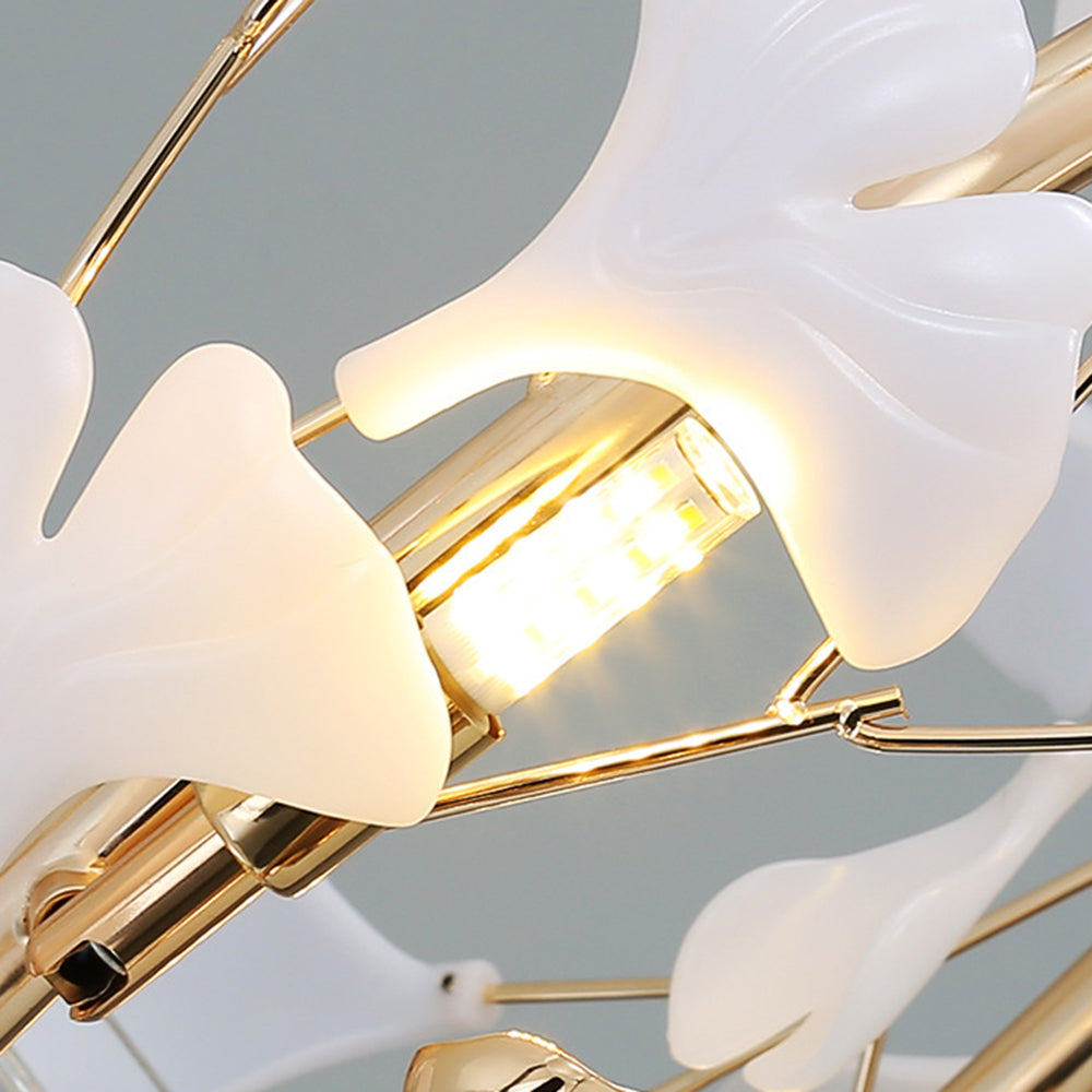 Olivia Modern Art Deco Metal & Ceramic Chandelier, Gold - Neutral Decor
