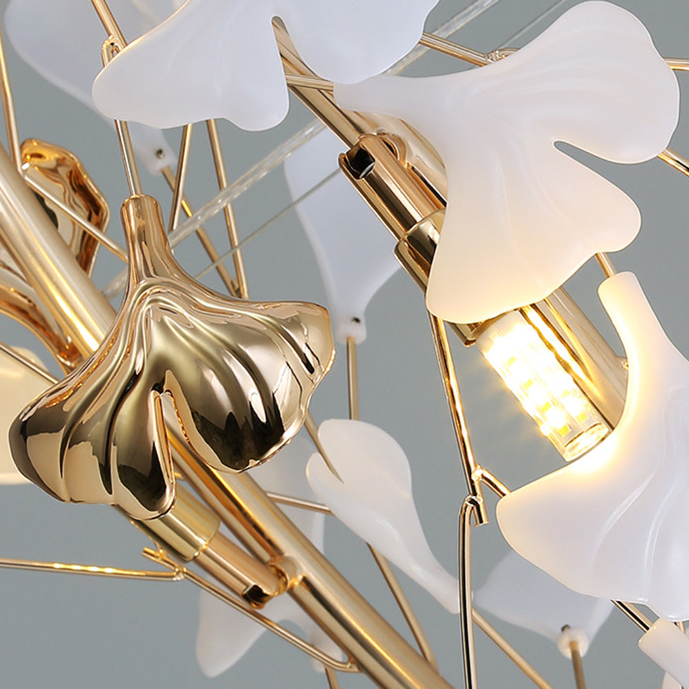 Olivia Modern Art Deco Metal & Ceramic Chandelier, Gold - Neutral Decor