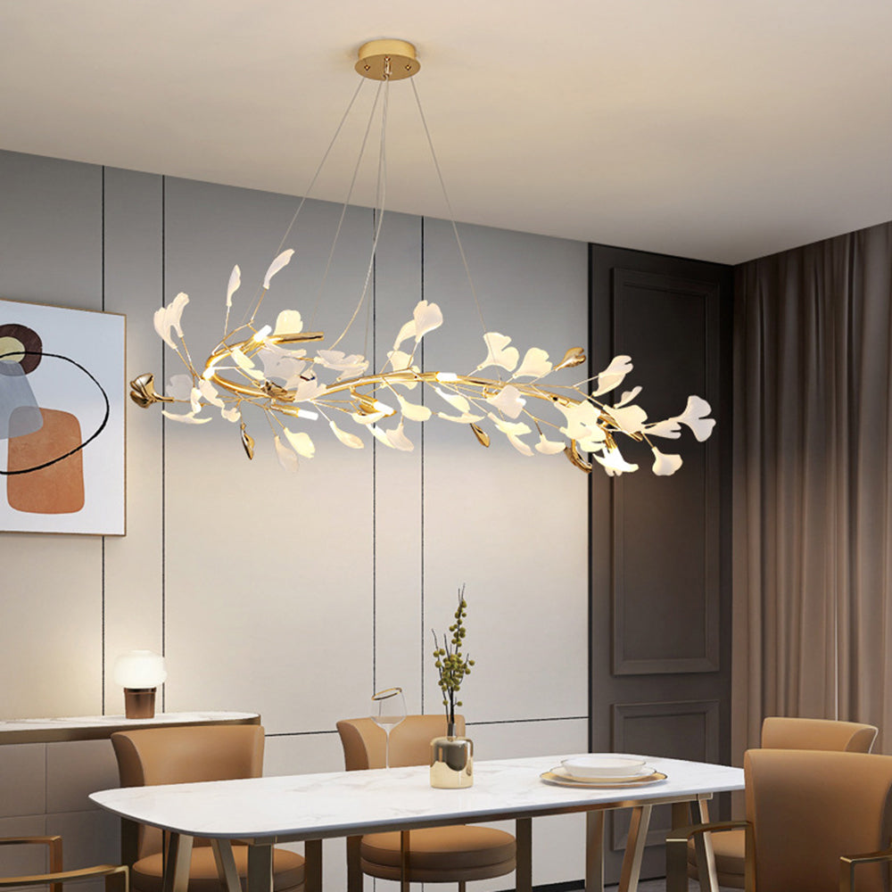 Olivia Modern Art Deco Metal & Ceramic Chandelier, Gold - Neutral Decor
