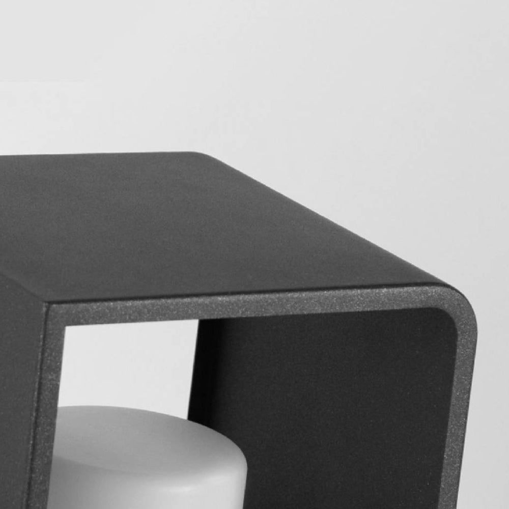 Ray Minimalist Cuboid Candle Solar Outdoor Floor Lamp Black - Neutral Decor