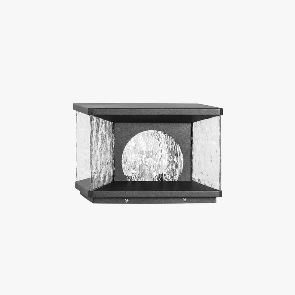 Ray Modern Transparent Rectangular Metal Glass Outdoor Floor Lamp, Black - Neutral Decor