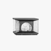 Ray Modern Transparent Rectangular Metal Glass Outdoor Floor Lamp, Black - Neutral Decor