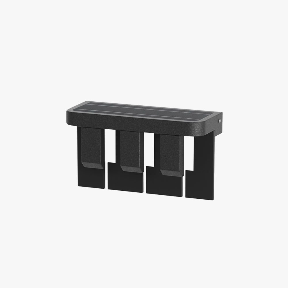 Ray Modern Minimallist Metal Solar Outdoor Garden/Yard Wall Lamp, Black - Neutral Decor