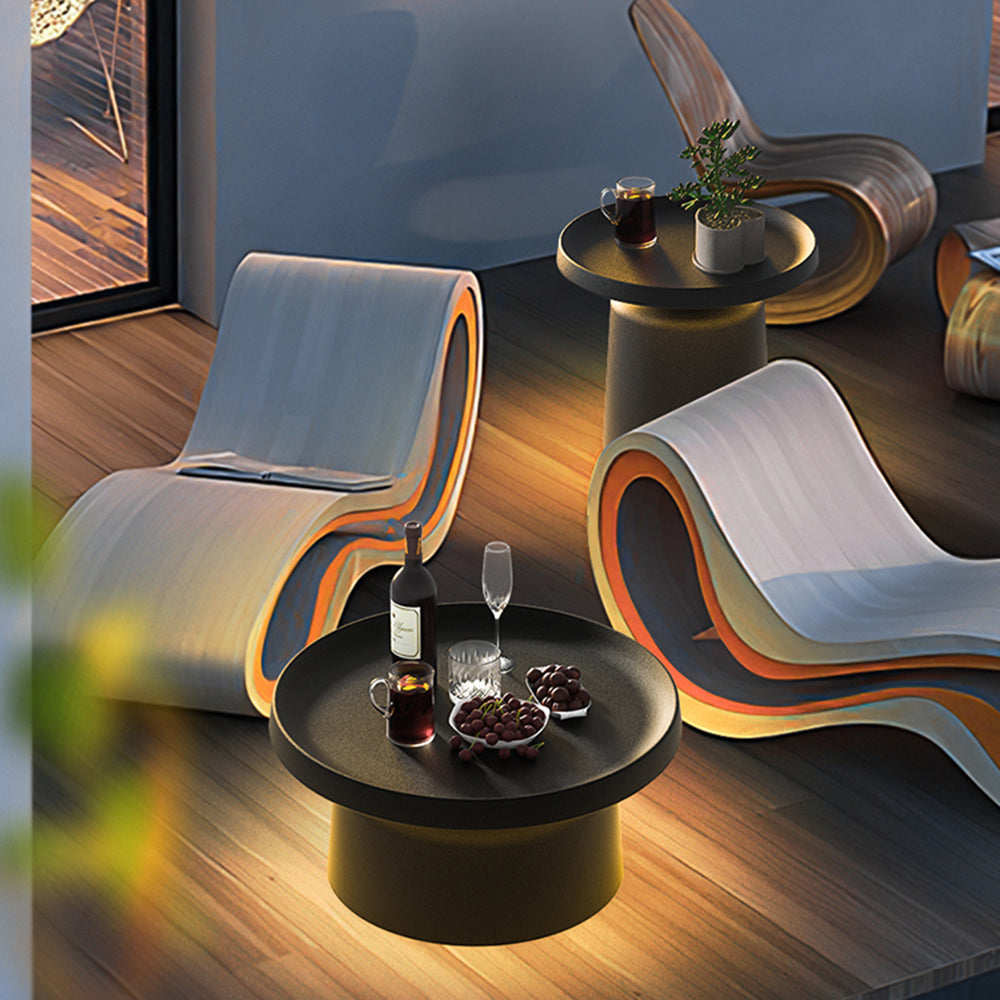 Ray Table Metal Rechargeable/Solar Outdoor Floor Lamp, Black - Neutral Decor