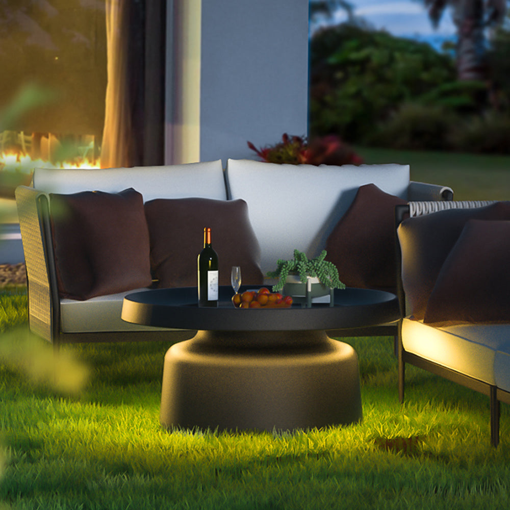 Ray Table Metal Rechargeable/Solar Outdoor Floor Lamp, Black - Neutral Decor