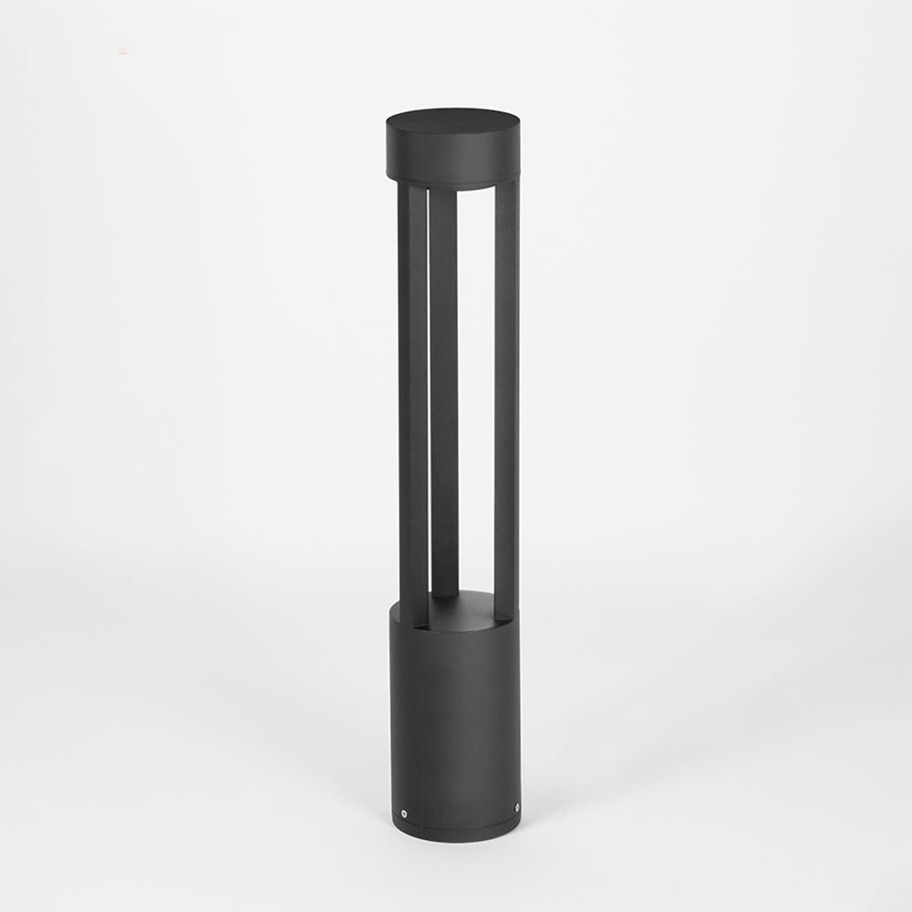 Ray Modern Cylindrical Hollow Outdoor Path Light, Black - Neutral Decor