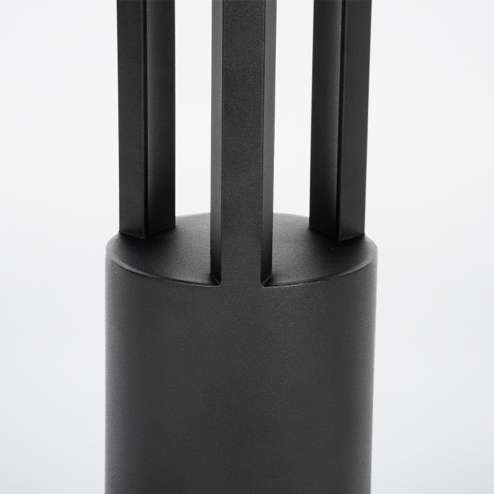 Ray Modern Cylindrical Hollow Outdoor Path Light, Black - Neutral Decor