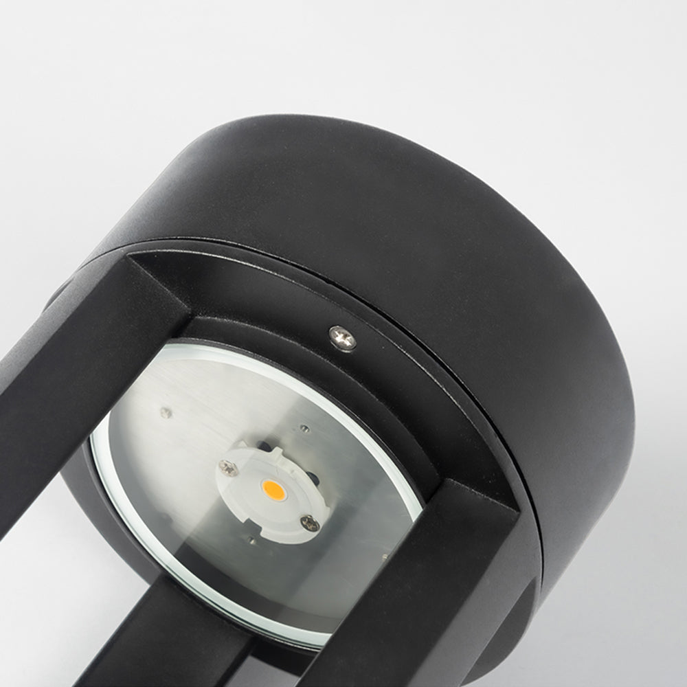 Ray Modern Cylindrical Hollow Outdoor Path Light, Black - Neutral Decor
