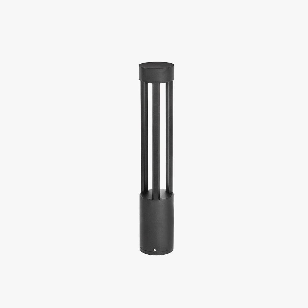 Ray Modern Cylindrical Hollow Outdoor Path Light, Black - Neutral Decor