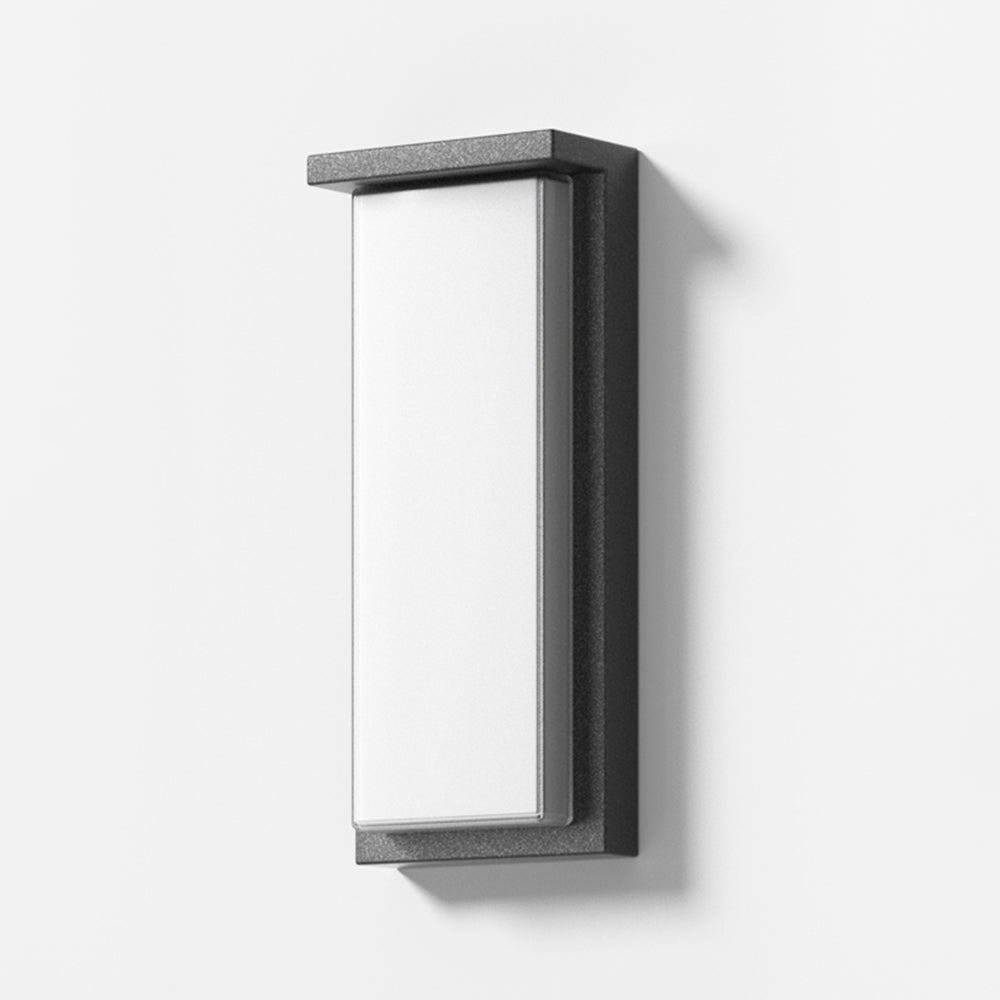 Ray Modern Minimalist Rectangular Metal Outdoor Wall Lamp, Black - Neutral Decor