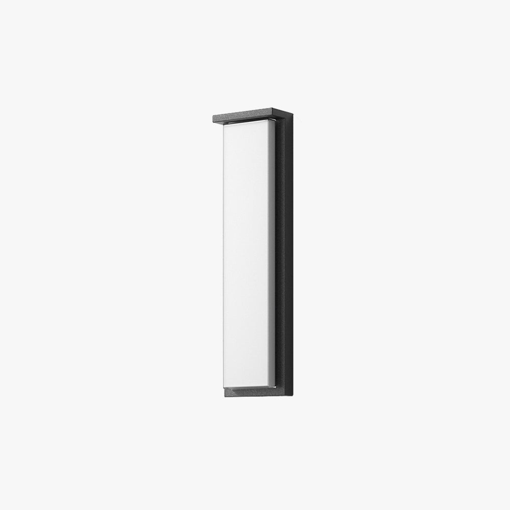 Ray Modern Minimalist Rectangular Metal Outdoor Wall Lamp, Black - Neutral Decor