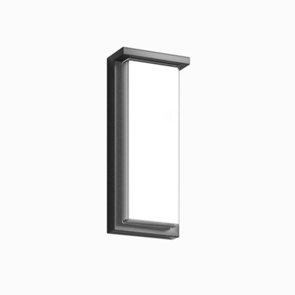 Ray Modern Minimalist Rectangular Metal Outdoor Wall Lamp, Black - Neutral Decor