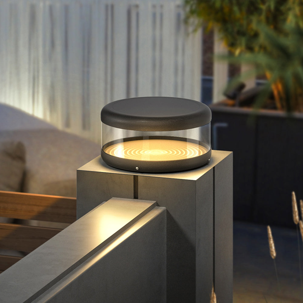 Ray Modern Cylinder Metal Solar Lamp Outdoor, Warm Light - Neutral Decor