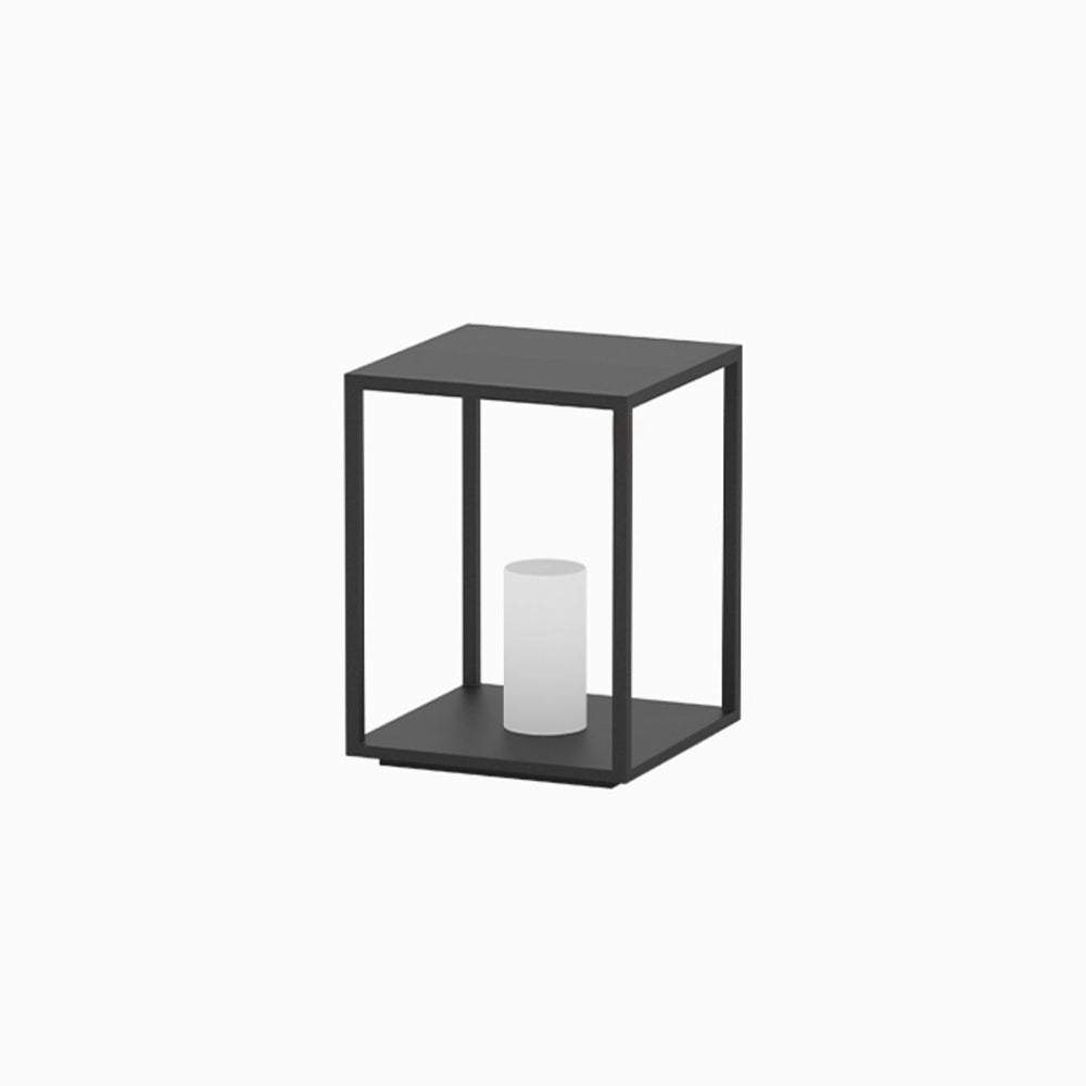 Ray Minimalist Rectangular Metal Solar Outdoor Ground Lamp - Neutral Decor
