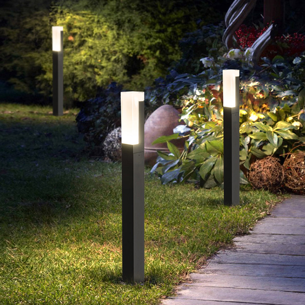 Ray Modern Metal Solar Outdoor Path Light, Black - Neutral Decor