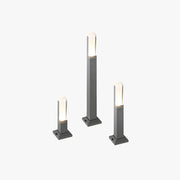 Ray Modern Rectangular Column Solar Outdoor Path Light, Black - Neutral Decor