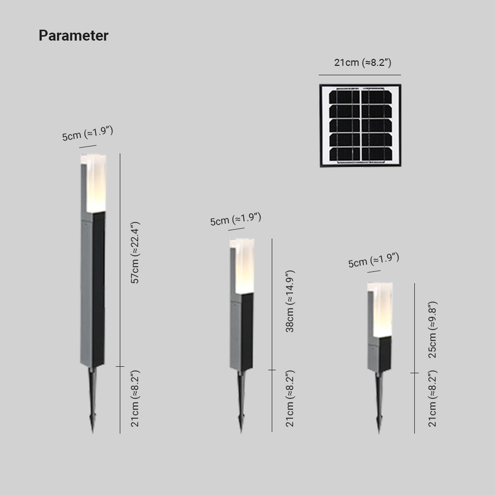 Ray Modern Metal Solar Outdoor Path Light, Black - Neutral Decor
