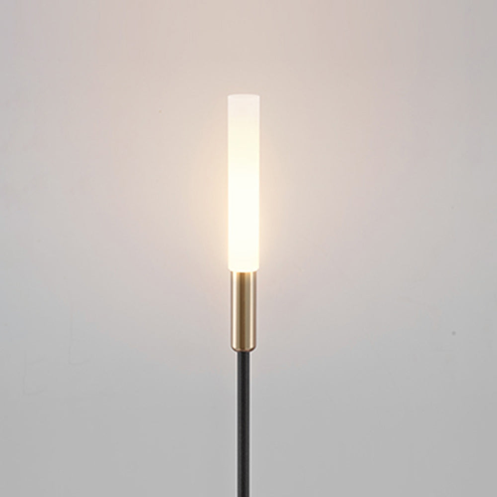 Ray Modern Metal Reed Solar Outdoor Black Post Light - Neutral Decor