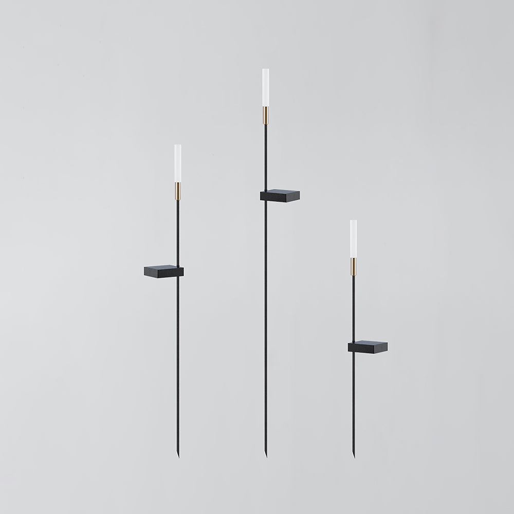 Ray Modern Metal Reed Solar Outdoor Black Post Light - Neutral Decor