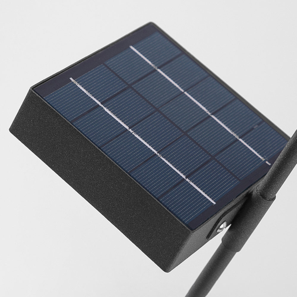 Ray Modern Metal Reed Solar Outdoor Black Post Light - Neutral Decor