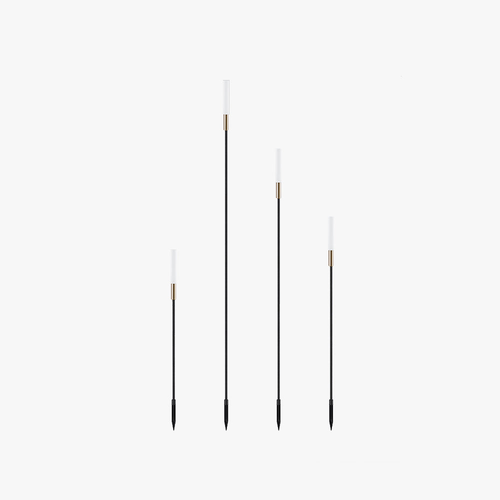 Ray Modern Metal Reed Solar Outdoor Black Post Light - Neutral Decor