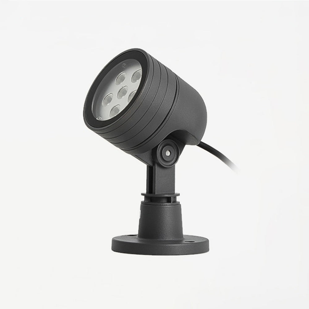 Ray Modern Round Glass/Metal Solar Outdoor Ground Lamp Spotlight - Neutral Decor