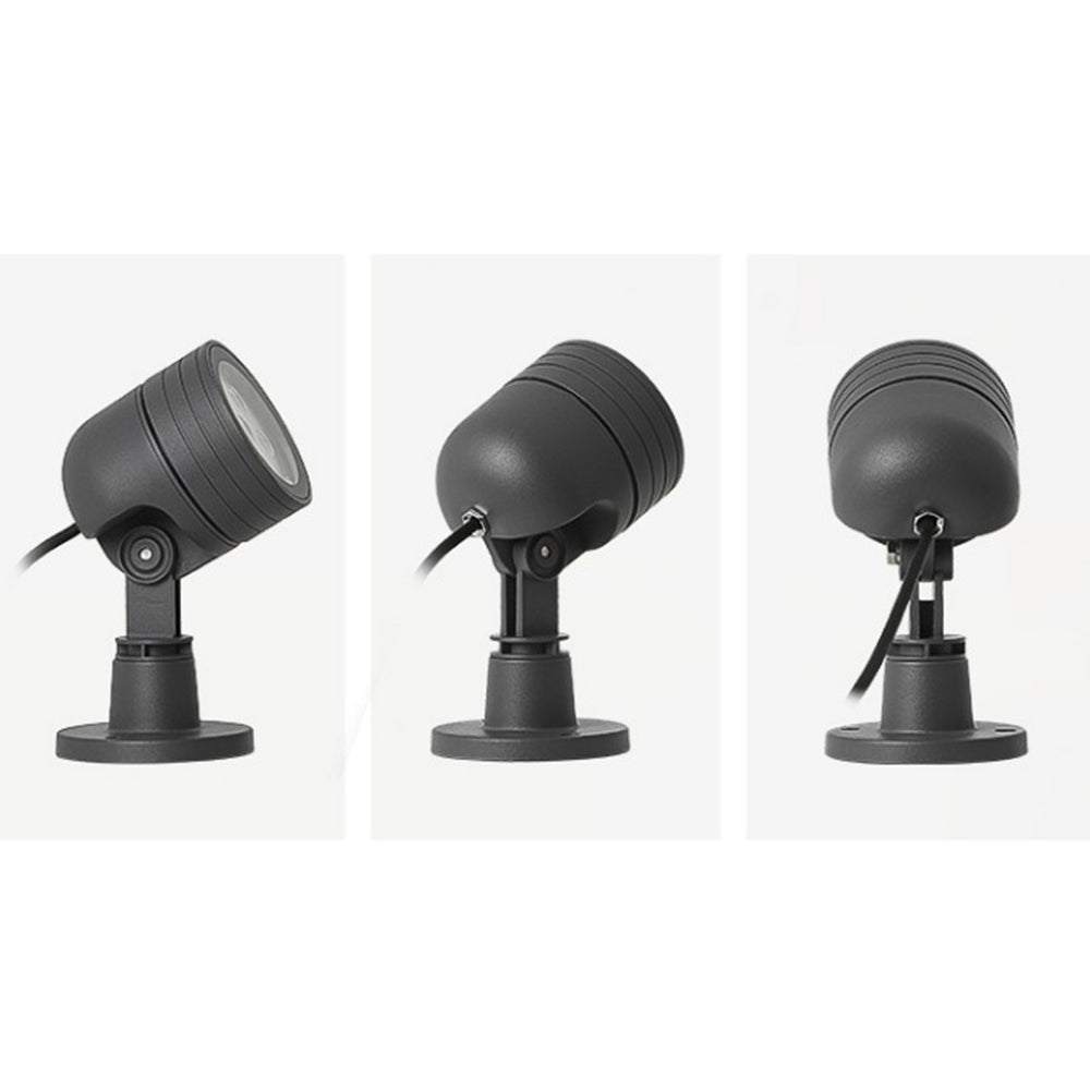Ray Modern Round Glass/Metal Solar Outdoor Ground Lamp Spotlight - Neutral Decor