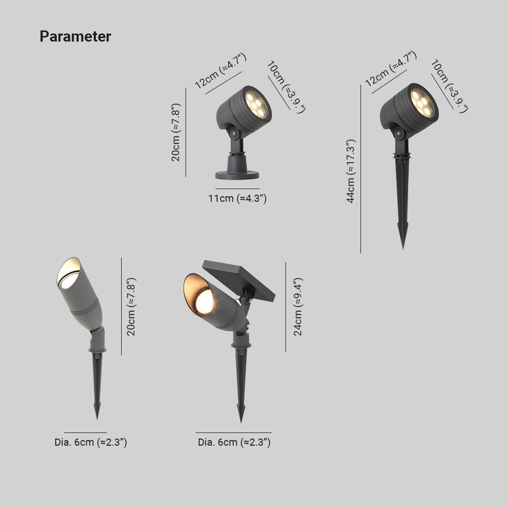 Ray Modern Round Glass/Metal Solar Outdoor Ground Lamp Spotlight - Neutral Decor