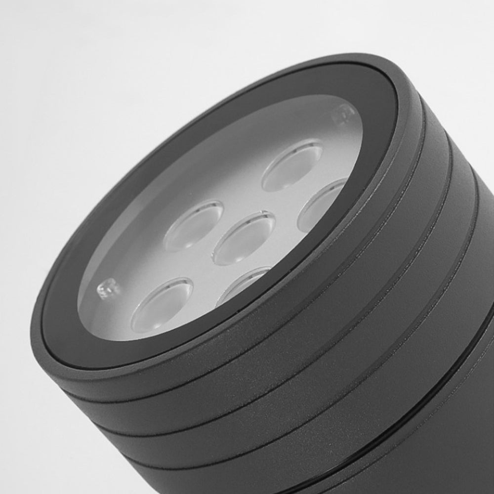 Ray Modern Round Glass/Metal Solar Outdoor Ground Lamp Spotlight - Neutral Decor