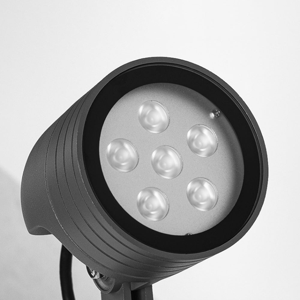 Ray Modern Round Glass/Metal Solar Outdoor Ground Lamp Spotlight - Neutral Decor