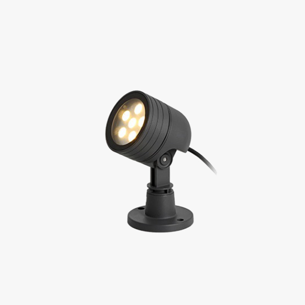Ray Modern Round Glass/Metal Solar Outdoor Ground Lamp Spotlight - Neutral Decor