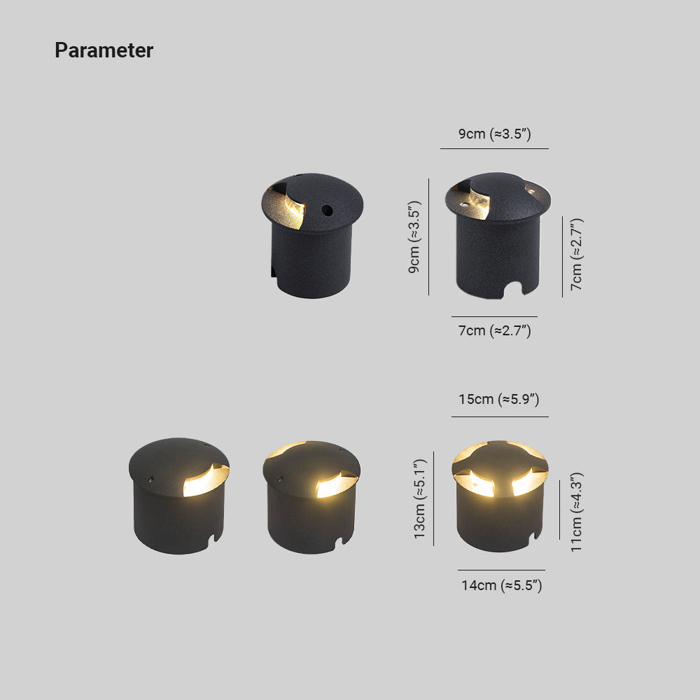 Ray Metal Cylindrical Outdoor Step/Deck Light, Black - Neutral Decor