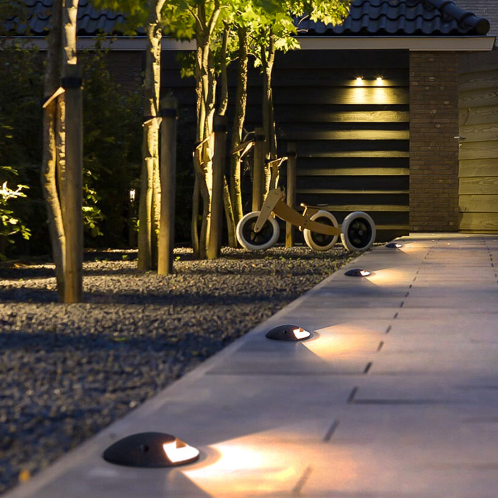 Ray Metal Cylindrical Outdoor Step/Deck Light, Black - Neutral Decor