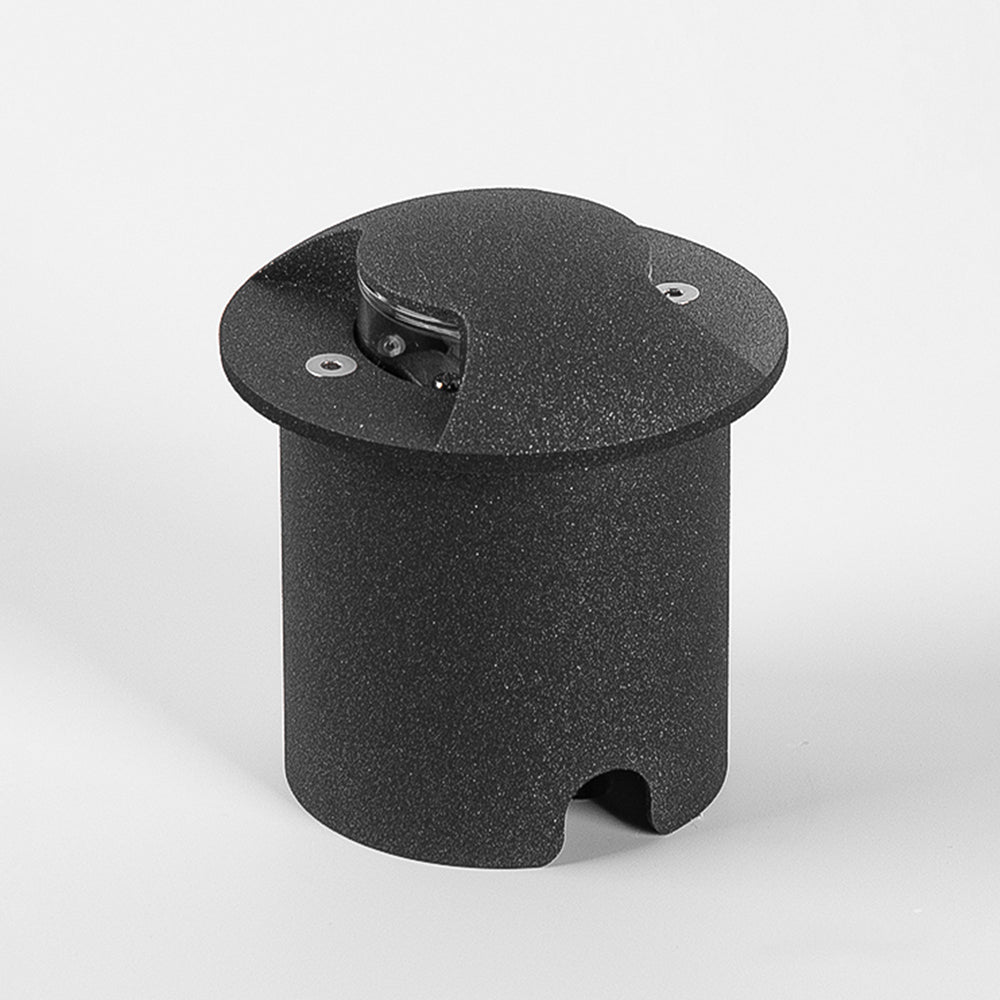 Ray Metal Cylindrical Outdoor Step/Deck Light, Black - Neutral Decor