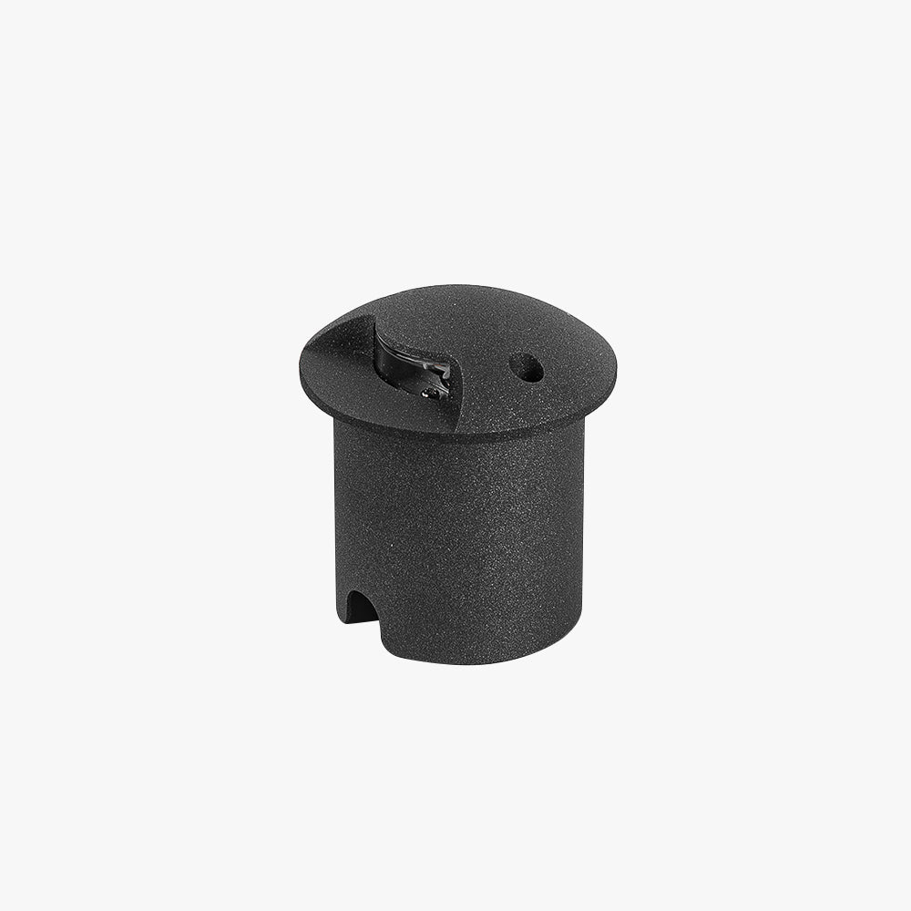 Ray Metal Cylindrical Outdoor Step/Deck Light, Black - Neutral Decor