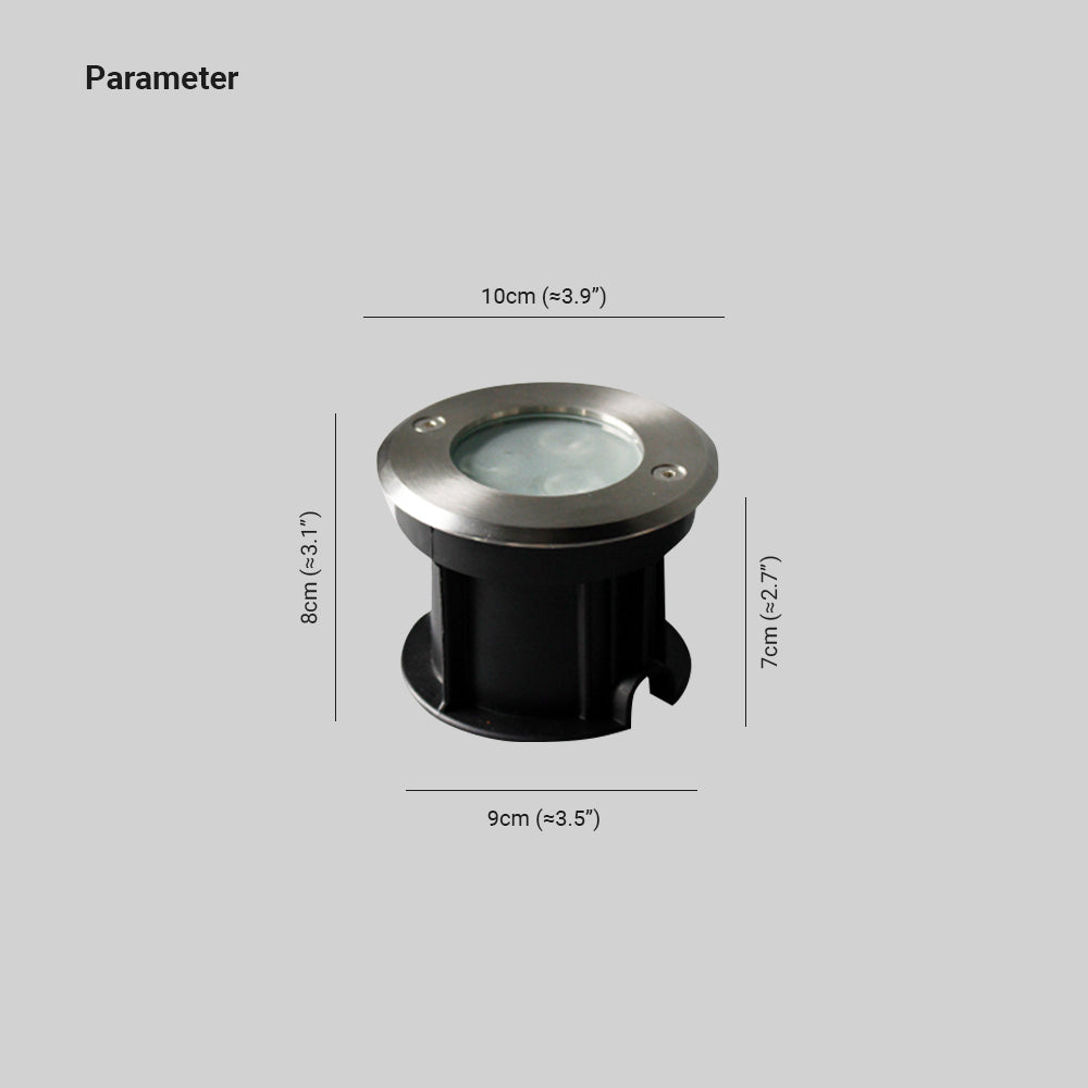 Ray Modern Metal Cylindrical Recessed Outdoor Step/Deck Light, Black - Neutral Decor