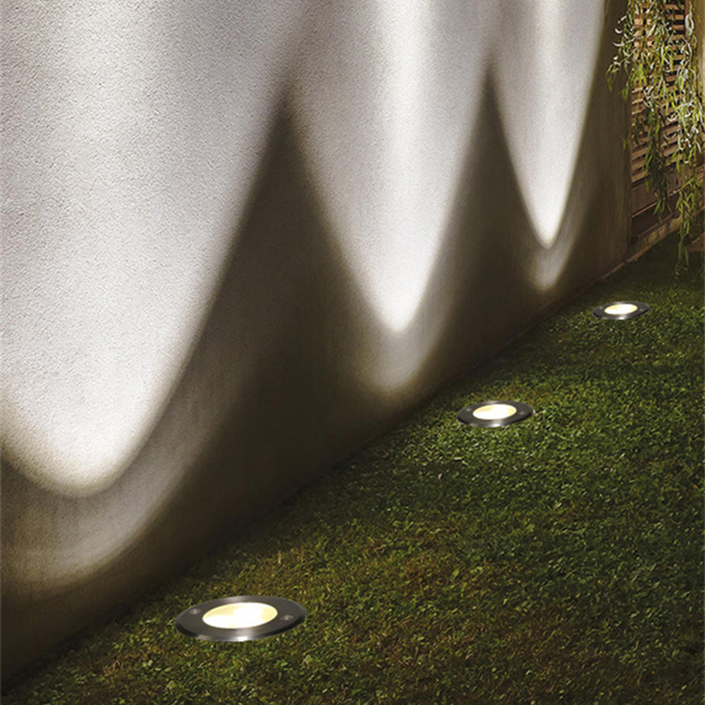 Ray Modern Metal Cylindrical Recessed Outdoor Step/Deck Light, Black - Neutral Decor
