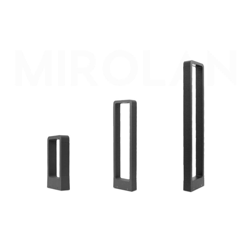 Ray Modern Metal Hollow Rectangle Outdoor Path Light, Black - Neutral Decor