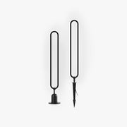 Ray Modern Metal Elliptical Ring Solar Outdoor Path Light, Black - Neutral Decor